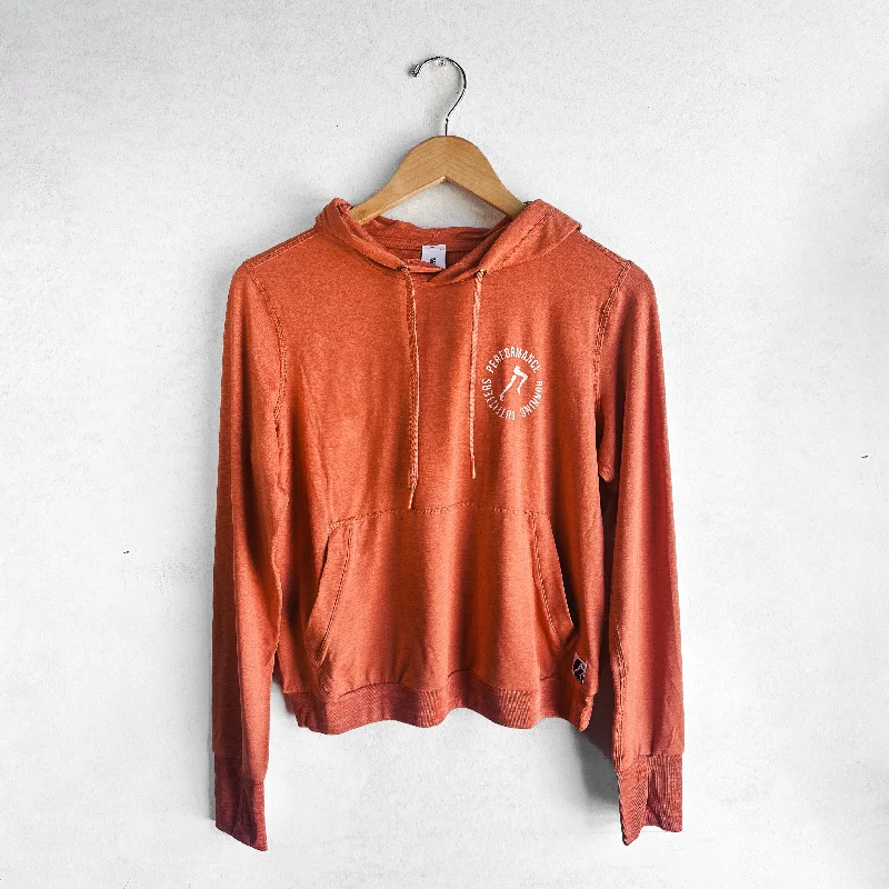 WOMEN'S PRO LOGO HOODIE - GINGER SPICE Hoodie with Front Slit Layering Stylish