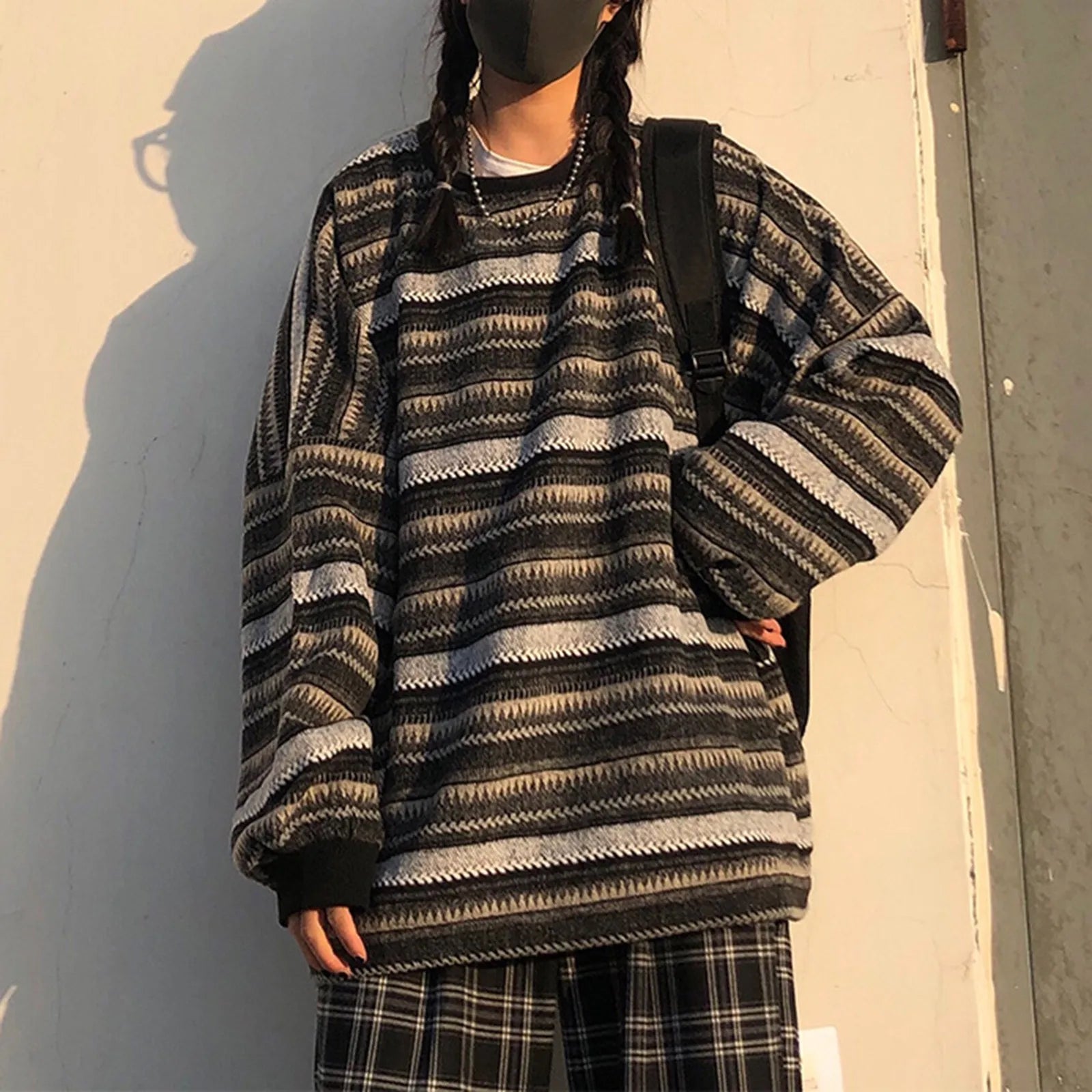Advbridge Women Retro Striped Knitted Sweater Autumn O Neck Full Sleeve Jumpers Fairycore Vintage Aesthetics Grandpa Pullovers Tops Boat Neck Sweater Advbridge Women Retro Striped Knitted Sweater Autumn O Neck Full Sleeve Jumpers Fairycore Vintage Aesthetics Grandpa Pullovers Tops Boat Neck Sweater