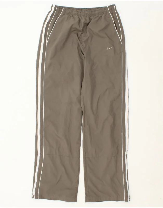 NIKE Womens Tracksuit Trousers UK 8/10 Small Grey Polyester Trousers Prom Sequined