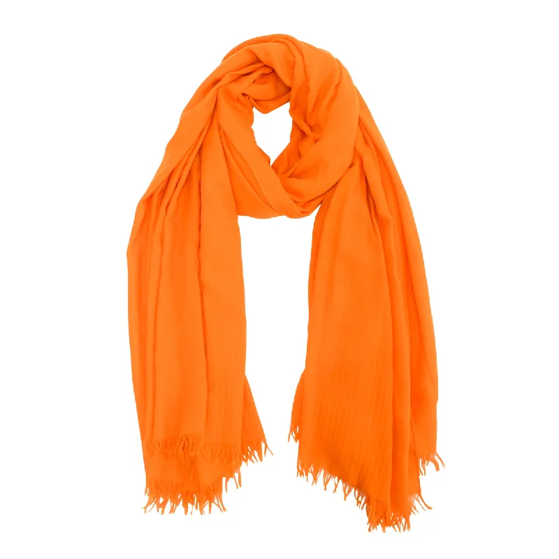 Hermes Orange Cashmere Herringbone H Shawl Cozy Woolen Shawl Scarf