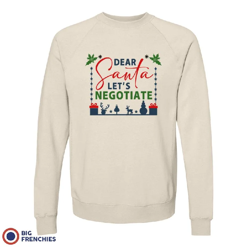 Dear Santa Let's Negotiate Unisex Organic Cotton Sweatshirt Hoodie with High Neck Warm Protective