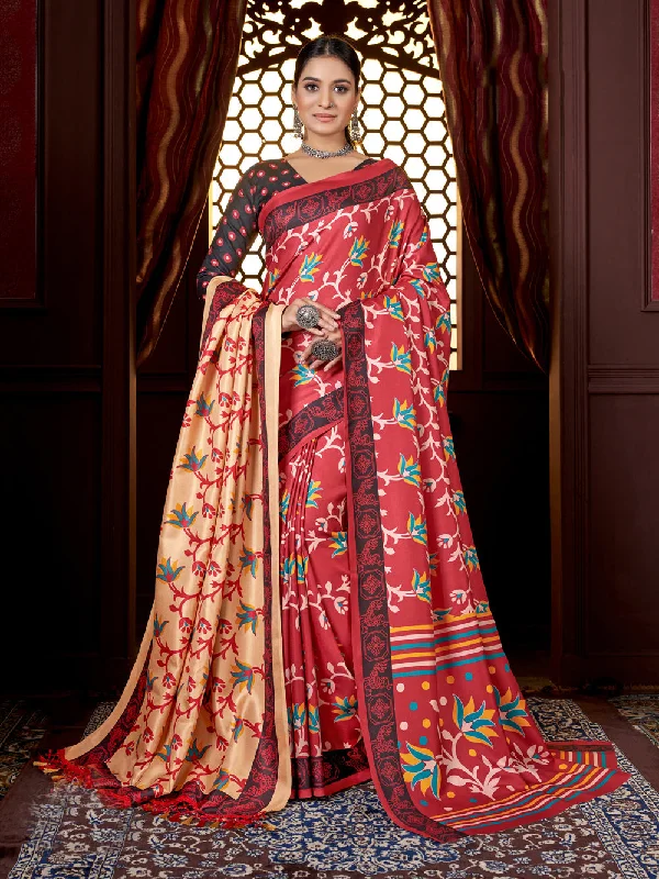 Sonakshi Women's Multicolor Digital Printed Pashmina Saree with Shawl Soft Printed Shawl Wrap Sonakshi Women's Multicolor Digital Printed Pashmina Saree with Shawl Soft Printed Shawl Wrap