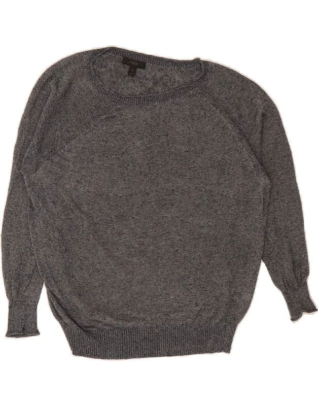 J. CREW Womens Boat Neck Jumper Sweater US 8 Medium Grey Linen Rayon Fabric Velvet Fabric Corduroy Fabric