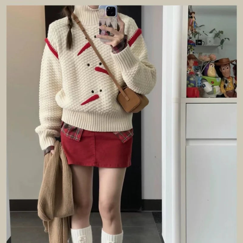 Advbridge Y2k Vintage Women Sweater Harajuku Turtleneck Embroidery Korean Fashion Knitted Pullovers Loose Winter Kawaii Christmas Crew Neck Wool Advbridge Y2k Vintage Women Sweater Harajuku Turtleneck Embroidery Korean Fashion Knitted Pullovers Loose Winter Kawaii Christmas Crew Neck Wool