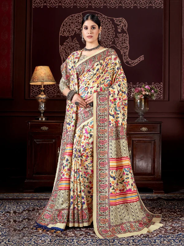 Sonakshi Women's Multicolor Digital Printed Pashmina Saree with Shawl Fashionable Oversized Shawl Sonakshi Women's Multicolor Digital Printed Pashmina Saree with Shawl Fashionable Oversized Shawl