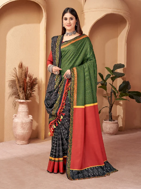 Sonakshi Women's Multicolor Digital Printed Pashmina Saree with Shawl Chic Embroidered Shawl Wrap Sonakshi Women's Multicolor Digital Printed Pashmina Saree with Shawl Chic Embroidered Shawl Wrap