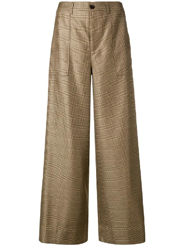 plaid palazzo trousers Trousers Corduroy Warm