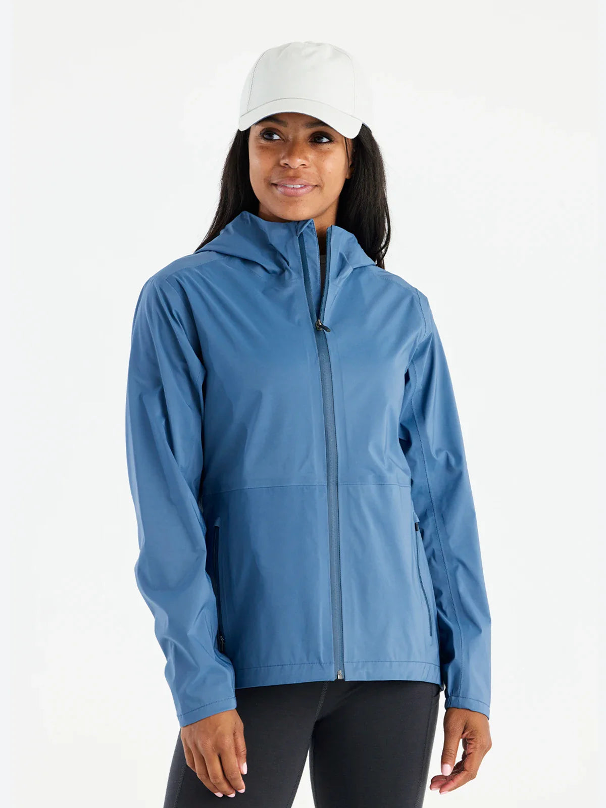 Free Fly Women's Cloudshield Rain Jacket in Heron Blue Denim Jacket Leather Jacket Suede Jacket