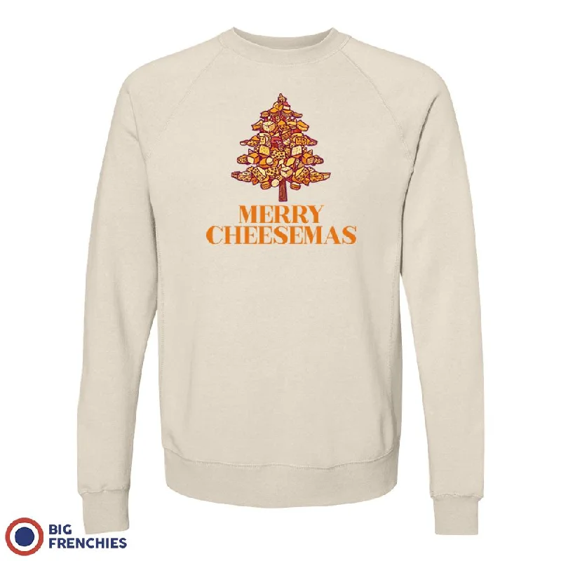Merry Cheesemas Christmas Unisex Organic Cotton Sweatshirt Hoodie with Full-Zip Functional Layering