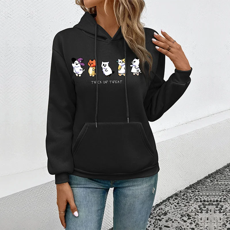 IKEARLAX New autumn and winter new 2025 hoodies  cross-border women's casual hooded printed pullover sweater fashion Hoodie with Cuffed Sleeves Snug Secure
