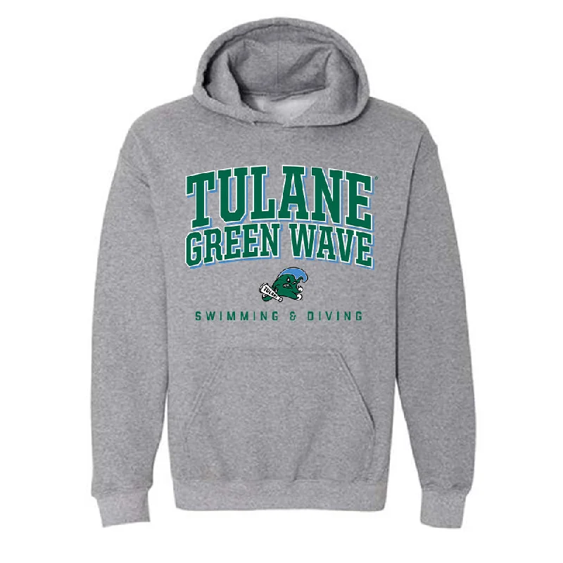 Tulane - NCAA Women's Swimming & Diving : Catherine Russo - Classic Shersey Hooded Sweatshirt Hoodie with Stripes Bold Sporty