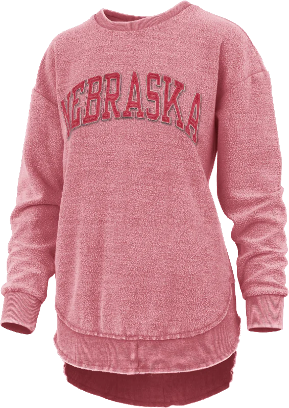 Women's Nebraska Huskers Pineville Sweatshirt Hoodie with Rolled Sleeves Casual Relaxed