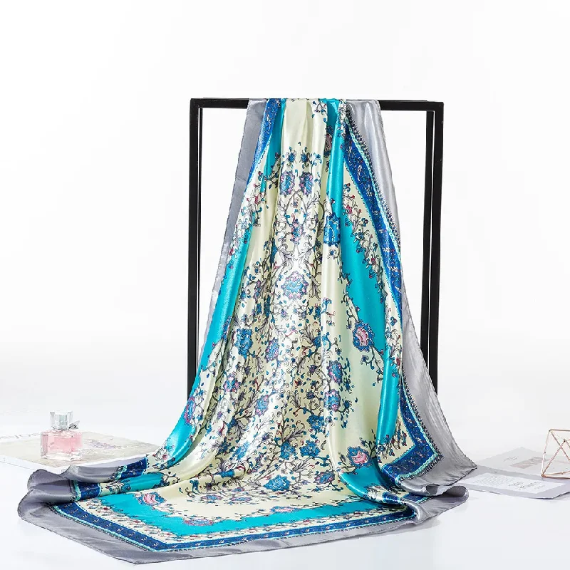 (Buy 1 Get 2) Women'S Fashion Warm Satin Silk Shawl Large Square Scarf Trendy Chunky Knit Shawl (Buy 1 Get 2) Women'S Fashion Warm Satin Silk Shawl Large Square Scarf Trendy Chunky Knit Shawl