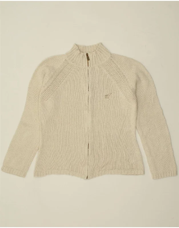 HENRY COTTONS Womens Cardigan Sweater IT 44 Medium Beige Cotton Front Pockets Side Pockets Patch Pockets
