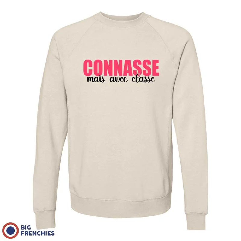Conasse Mais Avec Classe Women's Organic Cotton Sweatshirt Hoodie with Hem Detail Decorative Unique