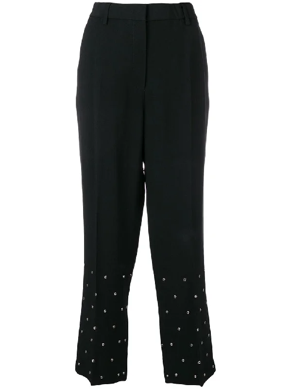 high-waisted embellished trousers Trousers Striped Patterned