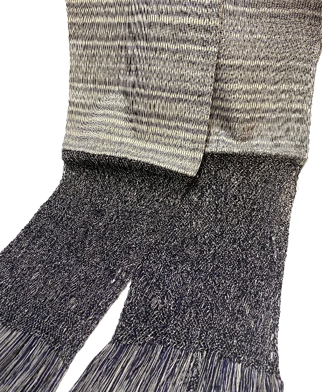 Traditional Tenancingo Rebozo Hand Woven In Loom in Egyptian Cotton Shawl - Black & Gray Chic Chunky Knit Shawl Traditional Tenancingo Rebozo Hand Woven In Loom in Egyptian Cotton Shawl - Black & Gray Chic Chunky Knit Shawl