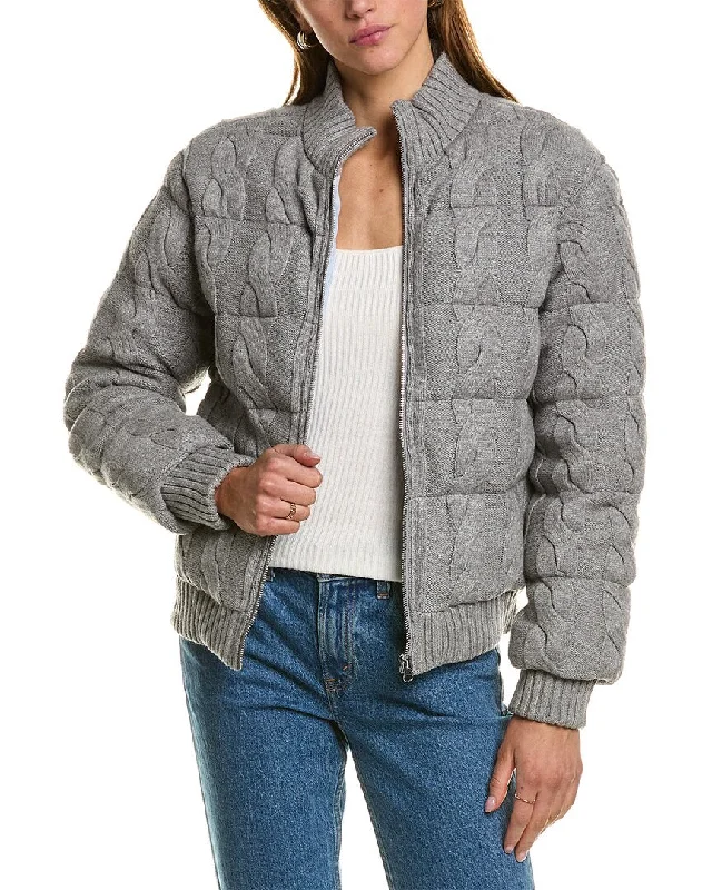 Central Park West Aubrey Cable Puffer Jacket Anorak Shell Jacket Lightweight Jacket Central Park West Aubrey Cable Puffer Jacket Anorak Shell Jacket Lightweight Jacket