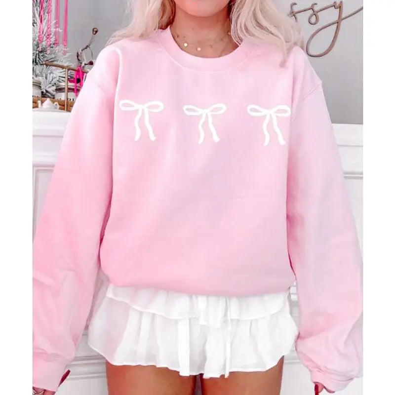 Advbridge Women's Y2K Cute Loose Sweatshirts Hoodie Long Sleeve Round Neck Aesthetic Bow/Cherry Print Pullover Tops Streetwear Batwing Sleeve Top Advbridge Women's Y2K Cute Loose Sweatshirts Hoodie Long Sleeve Round Neck Aesthetic Bow/Cherry Print Pullover Tops Streetwear Batwing Sleeve Top