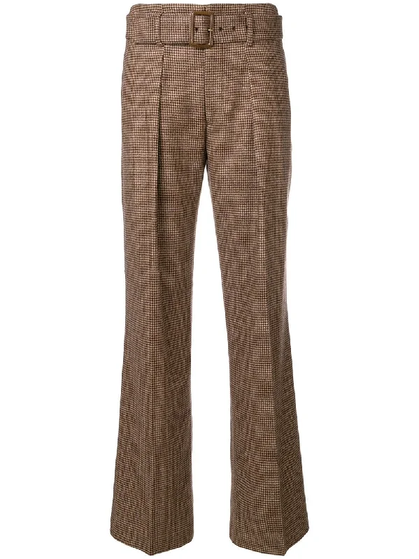 Buckled Tweed wide-leg trousers Trousers Gym Athletic