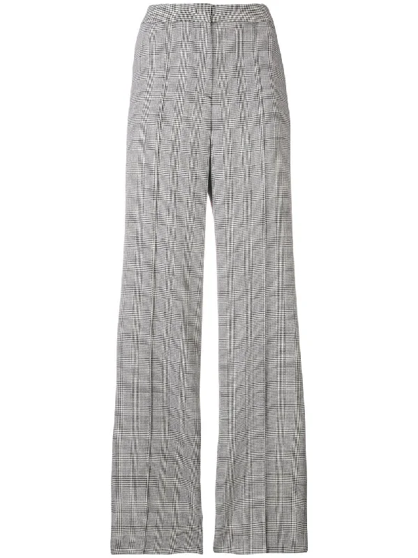 flared checked trousers Trousers Pleated Formal