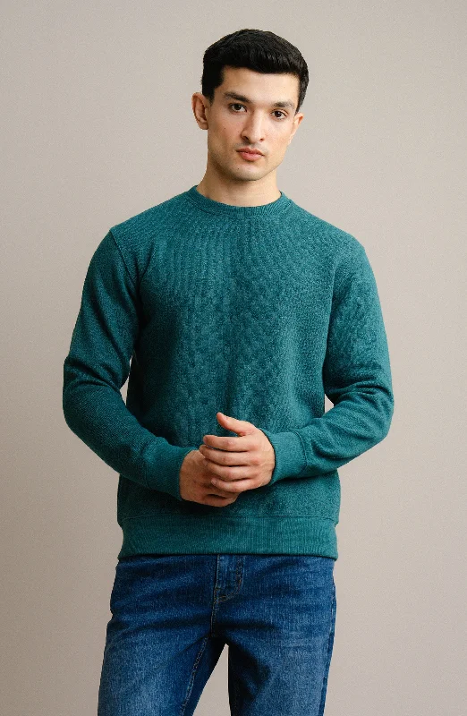 Nantucket Sweatshirt - Teal Hoodie with Elastic Cuffs Stretchable Comfortable