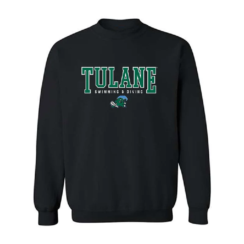 Tulane - NCAA Women's Swimming & Diving : Catherine Russo - Crewneck Sweatshirt Hoodie with Color Block Contrast Stylish