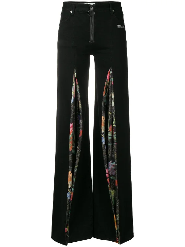 contrast flared trousers Trousers Trousers Formal