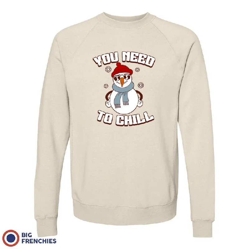 You Need To Chill Christmas Unisex Organic Cotton Sweatshirt Hoodie with Double Zipper Versatile Adjustable