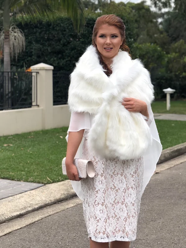 Xissi Ivory Shawl Trendy Embroidered Shawl Wrap