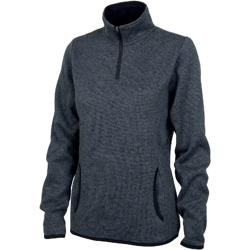 Charles River Women's Charcoal Heather Heathered Fleece Pullover Slit Sleeve Stylish Charles River Women's Charcoal Heather Heathered Fleece Pullover Slit Sleeve Stylish