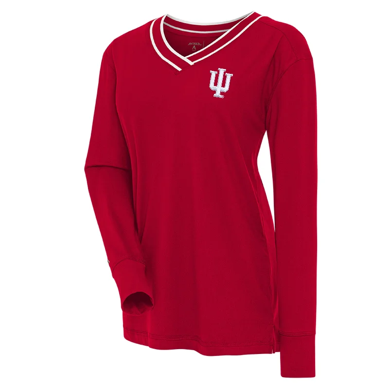 Indiana Hoosiers Women's Antigua Red Sweater Stretchy Elastic Breathable