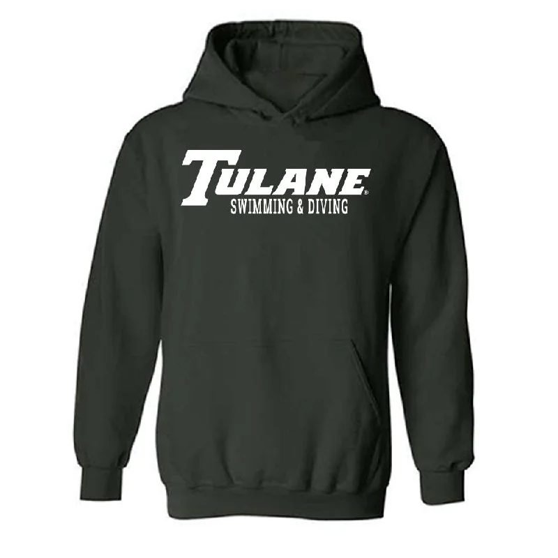 Tulane - NCAA Women's Swimming & Diving : Catherine Russo - Hooded Sweatshirt Hoodie with Emblem Brand Identity