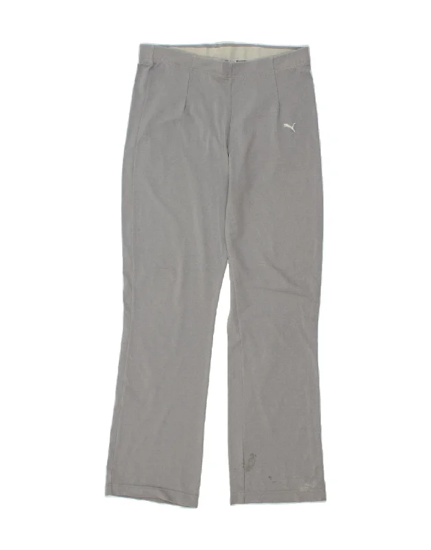 PUMA Womens Tracksuit Trousers UK 16 Large Grey Nylon Trousers Evening Elegant