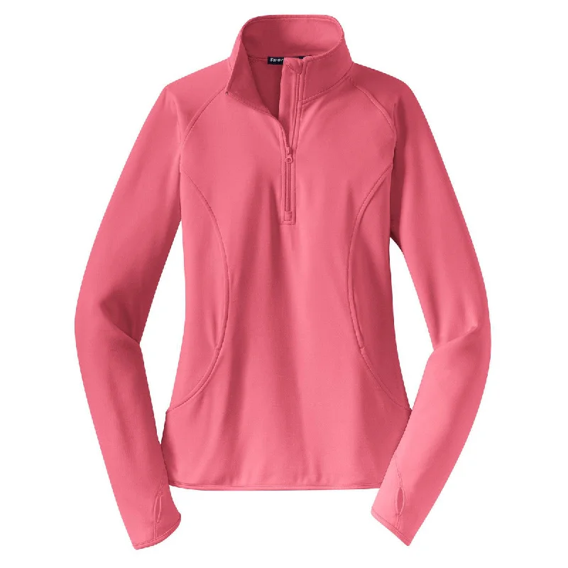 Sport-Tek Women's Dusty Rose Sport-Wick Stretch 1/4-Zip Pullover Wrist Length Sleeve Sport-Tek Women's Dusty Rose Sport-Wick Stretch 1/4-Zip Pullover Wrist Length Sleeve