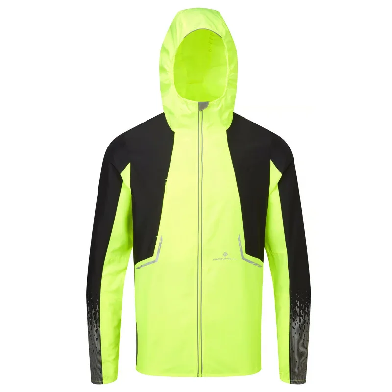 Ronhill Tech Reflect Running Jacket - Mens - Fluo Yellow/Black/Reflect Nylon Jacket Polyester Jacket Spandex Jacket