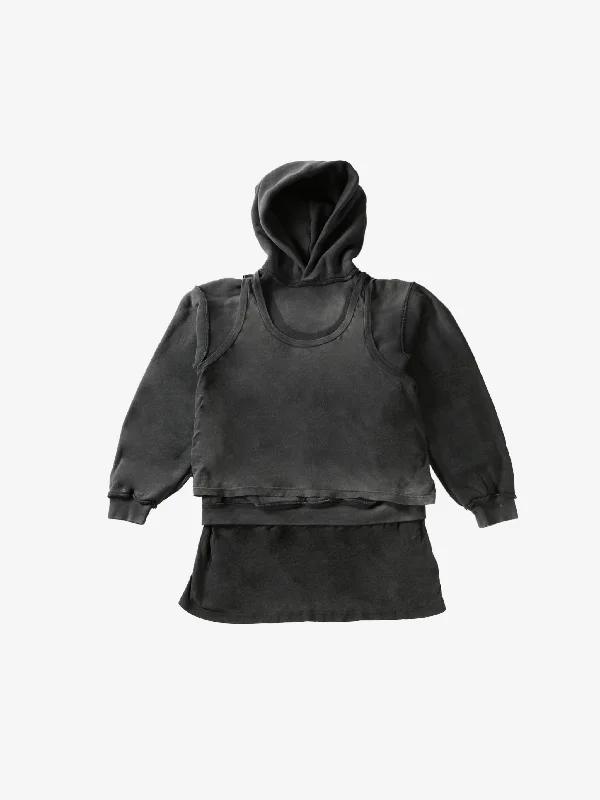 ALEXANDER WANG - Unisex Oversized Triple Layer Hoodie Graphic Hoodie Design Print