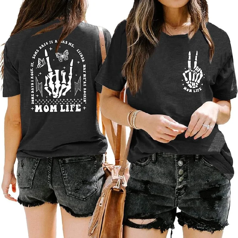 Wholesale Summer Round Neck Pullover Mother's Day Printed T-Shirt Chunky Knit Pullover Wholesale Summer Round Neck Pullover Mother's Day Printed T-Shirt Chunky Knit Pullover