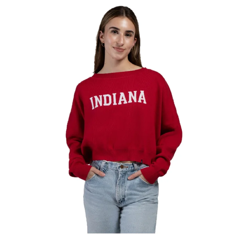 Indiana Hoosiers Women's Hype & Vice Knit Sweater Terry Blend Velvet Blend Canvas Blend