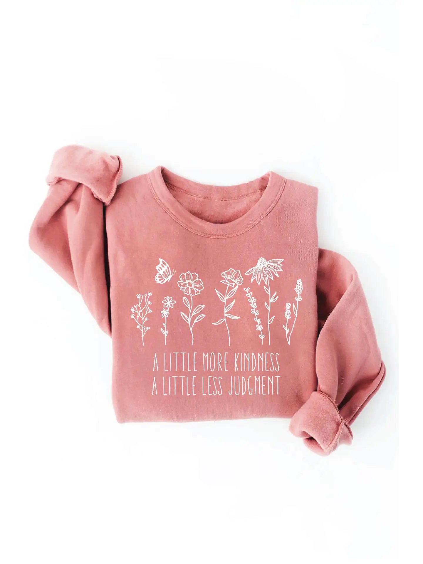 A Little More Kindness Sweatshirt Hoodie with Mock Neck Collared Structured