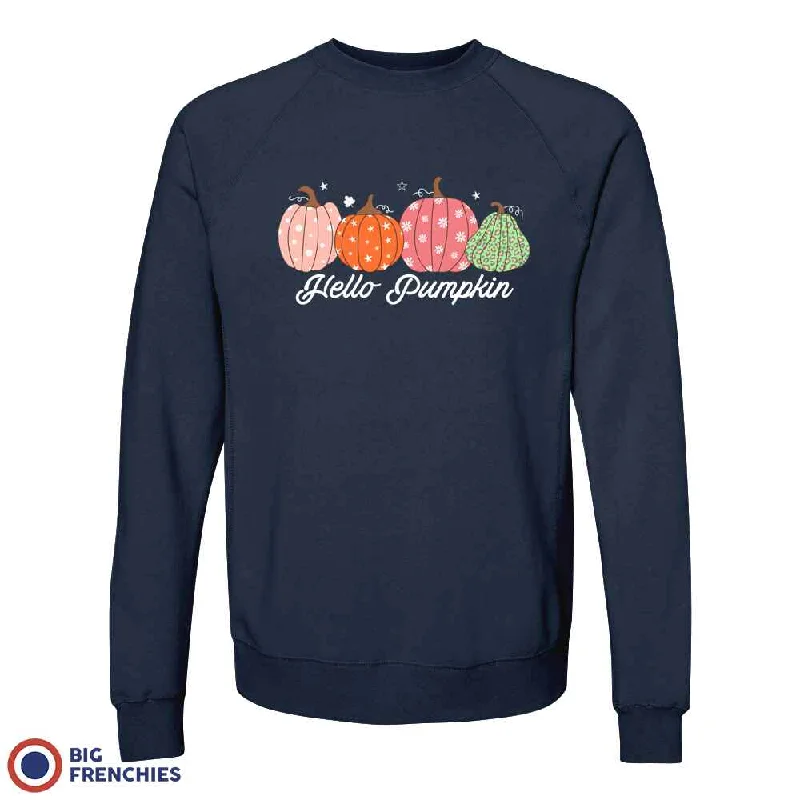Hello Pumpkin Unisex Organic Cotton Sweatshirt Hoodie with Neon Bright Vibrant