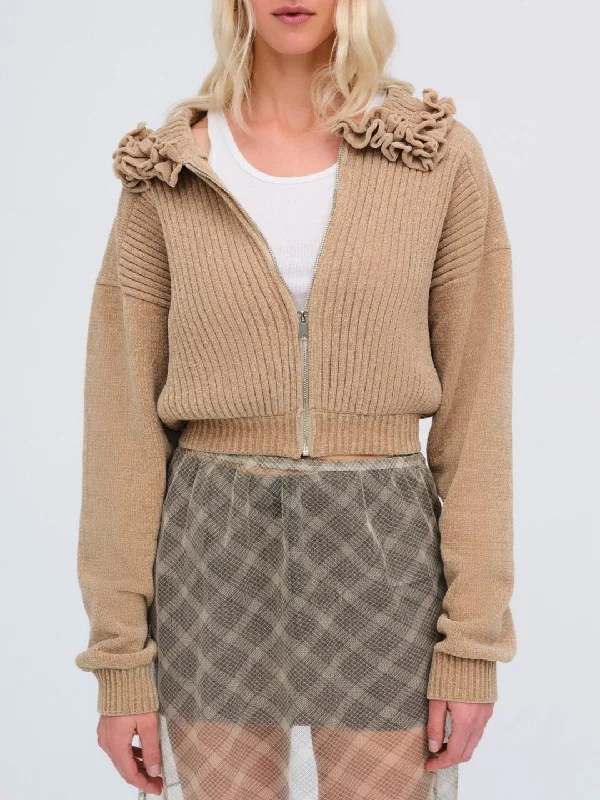 Rey Knit Jacket - Putty Brown Quilted Jacket Puffer Jacket Insulated Jacket