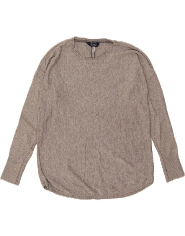 JOULES Womens Crew Neck Jumper Sweater UK 10 Small  Grey Cotton Layered Multi-layer Single Layer