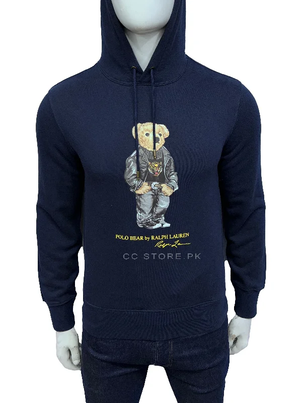 RL Tiger Bear Navy Blue Fleece Hoodie Hoodie with Reflective Safety Nightwear