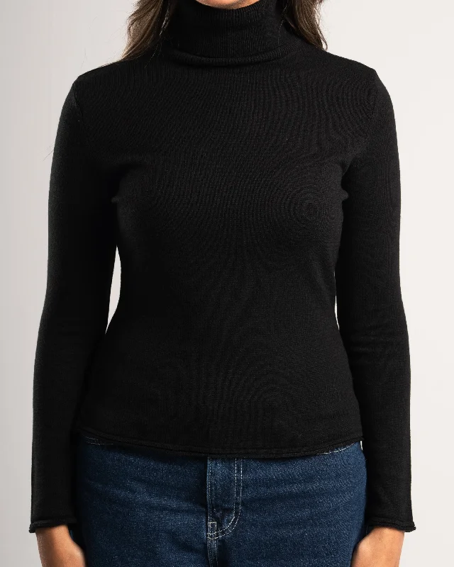Knitted High Neck Sweater Mesh Blend Leather Blend Suede Blend