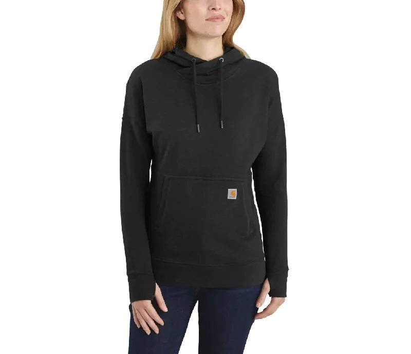 CARHARTT WOMEN'S NEWBERRY HOODIE BLACK 103591 Hoodie with Lace Feminine Delicate