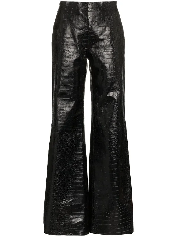 flared leg patent leather trousers Trousers Velvet Soft