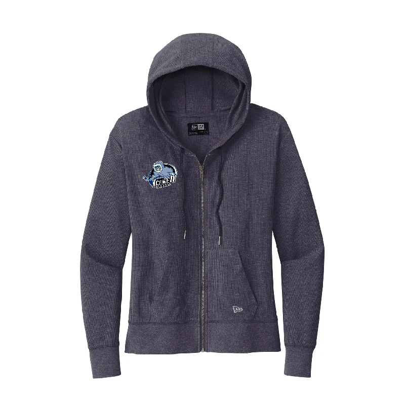 Jacksonville Icemen Women's Black/Heather New Era Thermal Full-Zip Hoodie Hoodie with Earth Tones Natural Calm