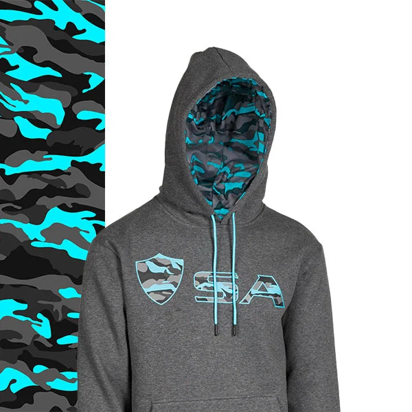 Classic Lined Hoodie | Aqua Military Camo PreOrder Hoodie with Lace Feminine Delicate