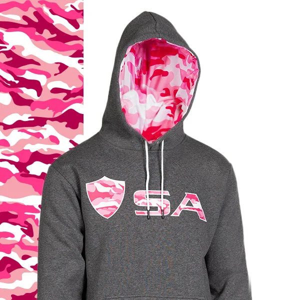 Classic Lined Hoodie| Pink Military Camo PreOrder Hoodie with Reflective Safety Nightwear